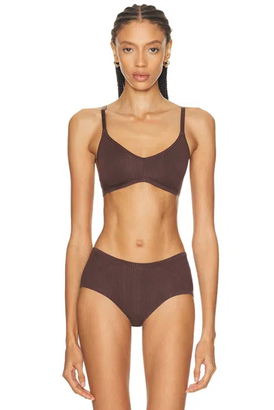 Negative Underwear Whipped Non-wire Bra In Brown