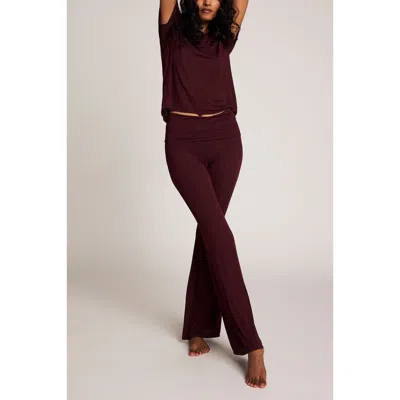 Negative Underwear Whipped Roll Down Pant In Burgundy
