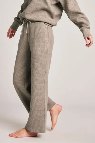Negative Waffle Knit Cropped Track Pant In Mink In Brown