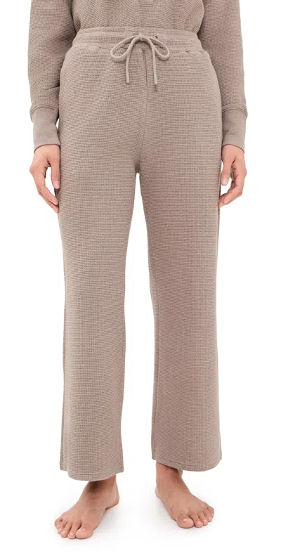 Negative Waffle Knit Cropped Track Pants Mink
