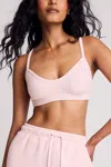 Negative Waffle Knit Lounge Bralette In Shell In Pink