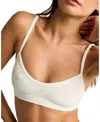 Negative Waffle Knit Lounge Bralette In Cream In White