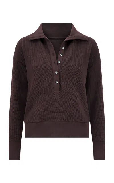 Negative Waffle Knit Pullover In Brown