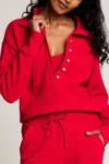 Negative Waffle Knit Pullover In Cerise In Red