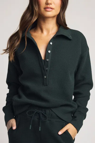 Negative Waffle Knit Pullover In Cypress In Green