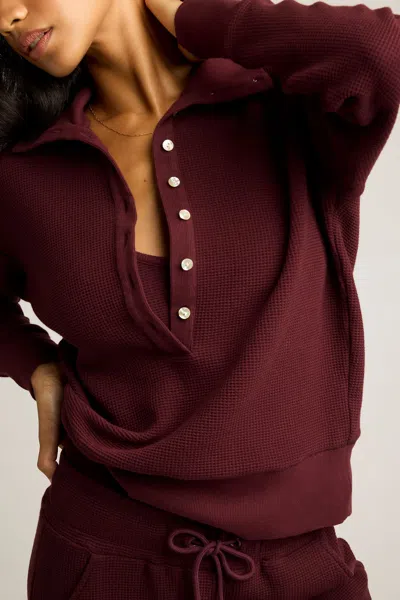 Negative Waffle Knit Pullover In Garnet