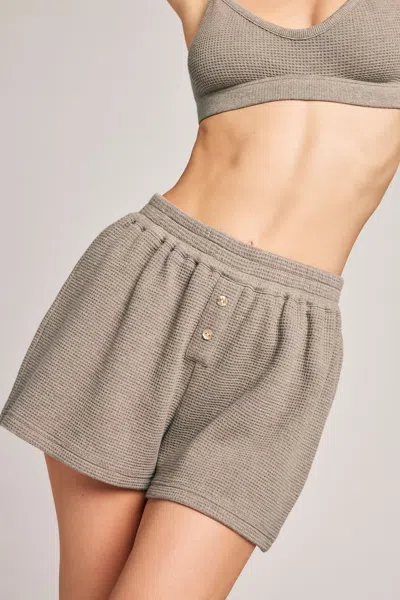 Negative Waffle Knit Short In Mink In Gray