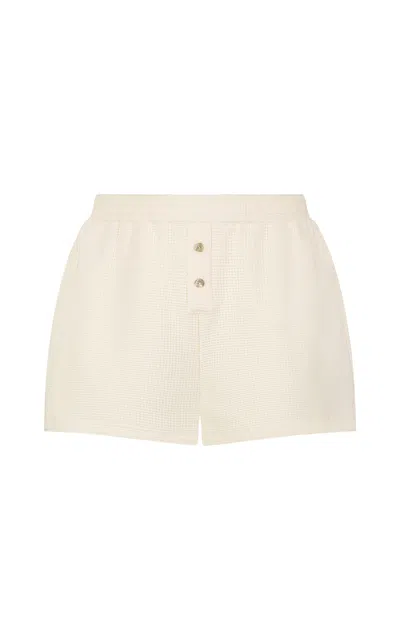 Negative Waffle Knit Shorts In Ivory