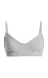 Negative Waffle Knit Stretch-cotton Lounge Bralette In Gray