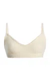 Negative Waffle Knit Stretch-cotton Lounge Bralette In White