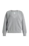 Negative Waffle Knit Stretch-cotton Sweatshirt In Gray