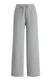 Negative Waffle Knit Stretch-cotton Track Pants In Gray
