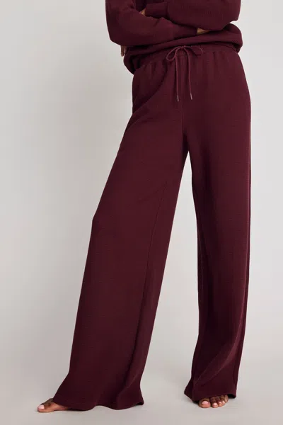 Negative Waffle Knit Track Pant In Garnet In Burgundy