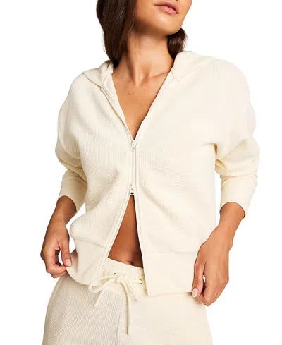 Negative Waffle Knit Zip-up Hoodie In Multi