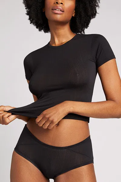 Negative Whipped Baby Tee In Black