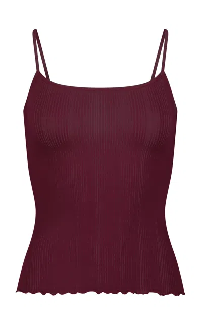 Negative Whipped Cami Top In Burgundy