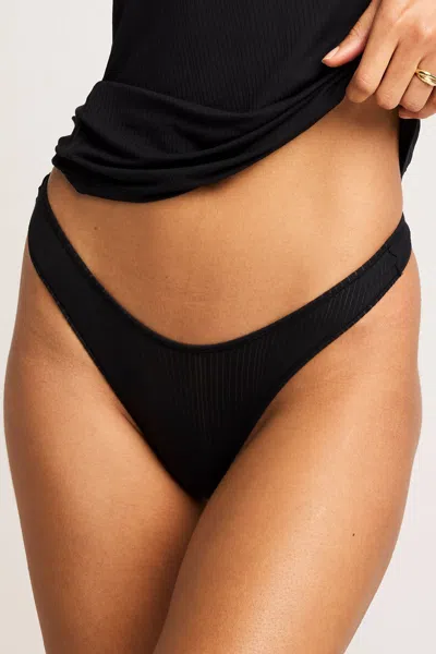 Negative Whipped Dipped Thong In Black
