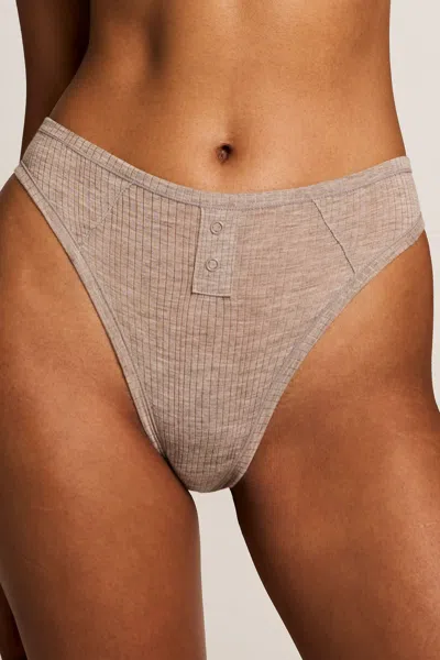Negative Whipped French Cut Brief In Mink In Gray