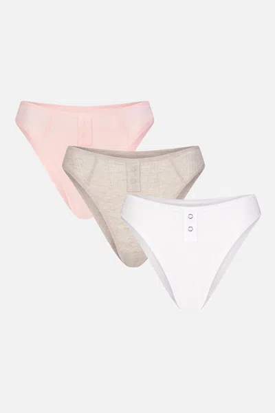 Negative Whipped French Cut Brief In Sea Shell (pack) In Multi