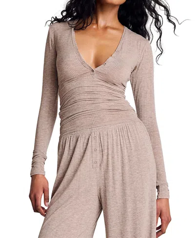 Negative Whipped Henley In Animal Print