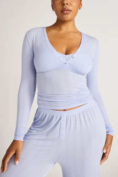 Negative Whipped Henley In Muse In Blue
