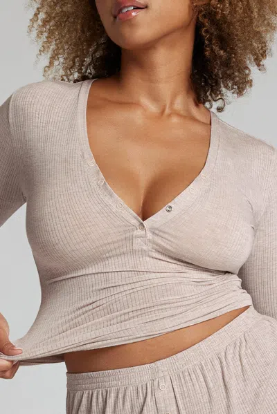 Negative Whipped Henley In Sand In Gray