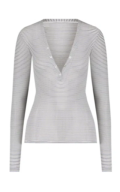 Negative Whipped Henley Top In Blue