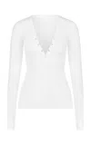 Negative Whipped Henley In White