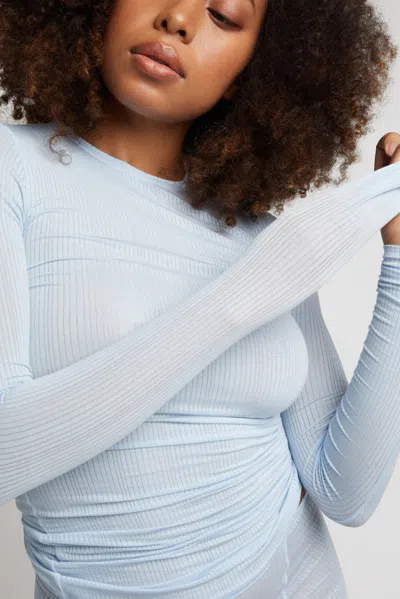 Negative Whipped Long Sleeve In Glacier In Blue
