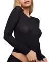 Negative Whipped Long Sleeve Top In Black