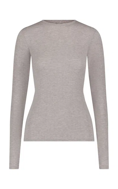 Negative Whipped Long-sleeve Knit Top In Neutral