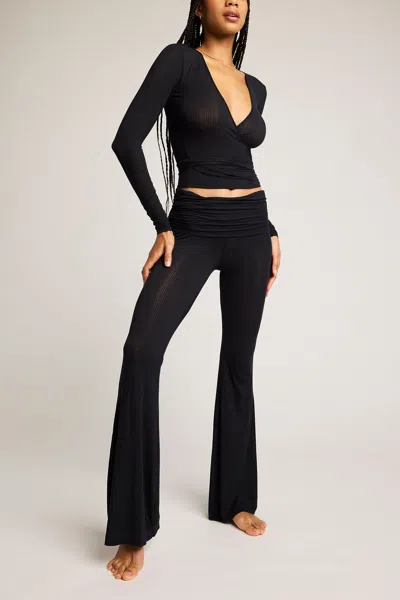 Negative Whipped Roll Down Pant In Black