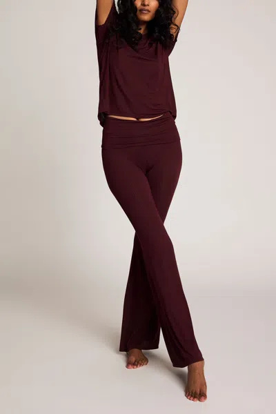 Negative Whipped Roll Down Pant In Garnet In Burgundy
