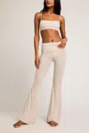 Negative Whipped Roll Down Pant In Sand In White
