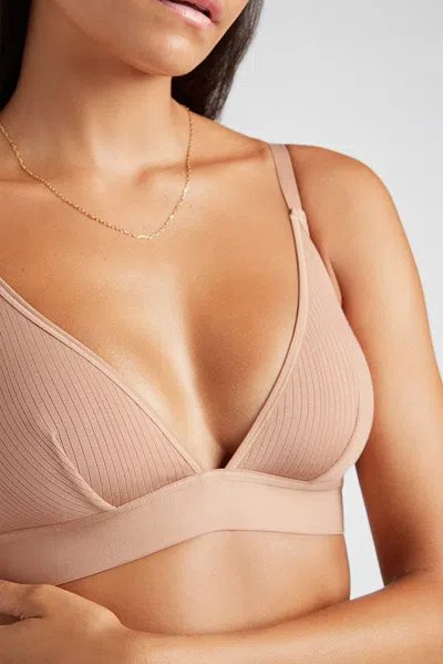 Negative Whipped Triangle Bra In Buff In Neutral