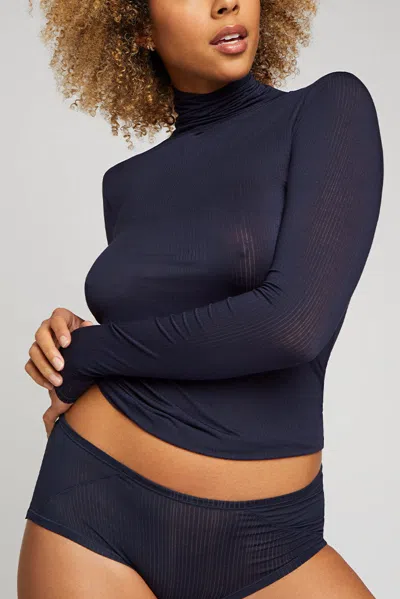 Negative Whipped Turtleneck In Navy In Blue