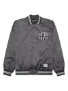 Neighborhood Appliqué Baseball Jacket In Gray