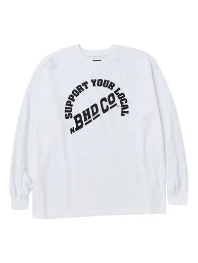 Neighborhood Arched-logo Long-sleeve T-shirt In White