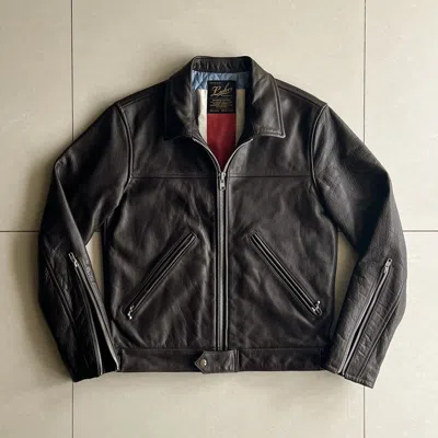 Pre-owned Neighborhood Aw14 Luker By  Rider Leather Jacket In Brown