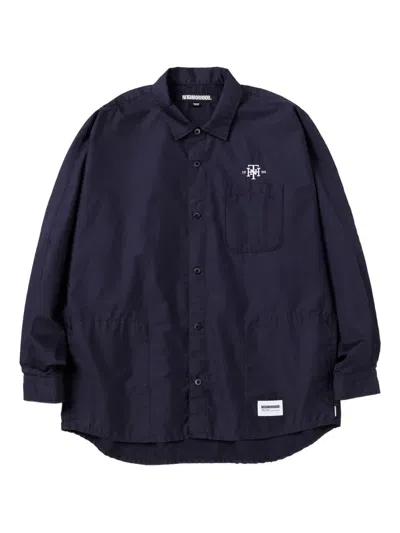 Neighborhood Back-logo Cotton Shirt In Multi