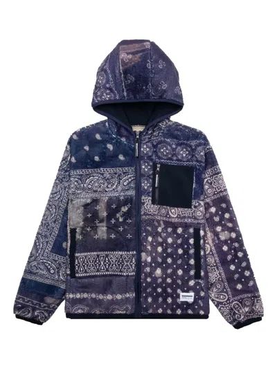 Neighborhood Bandana Fleece Jacket In Blue