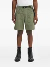 Neighborhood Belted Patch-pocket Shorts In Green