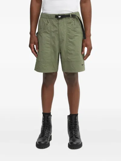 Neighborhood Belted Patch-pocket Shorts In Green