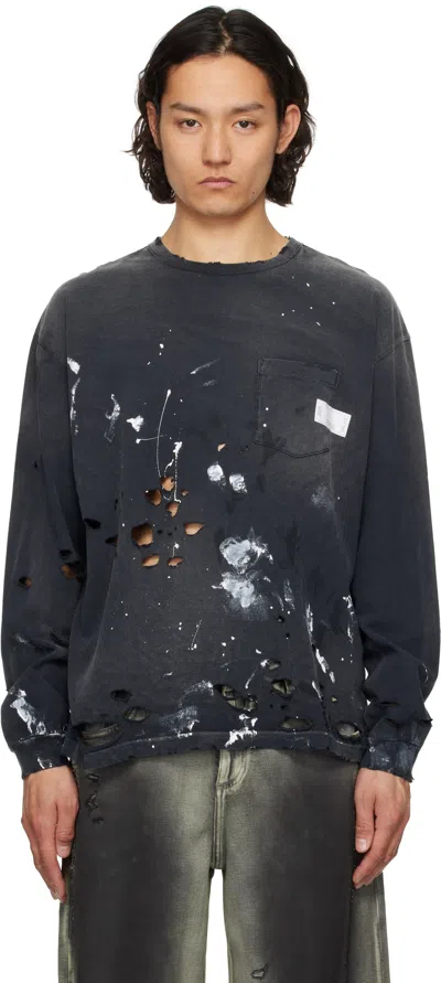 Neighborhood Black Crewneck-p Savage Ls T-shirt