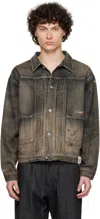 Neighborhood Savage Type-1 Distressed Denim Jacket In Black