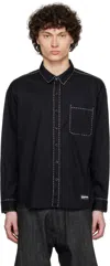 Neighborhood Black Hand Stitching Ls Shirt In Black