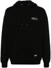 NEIGHBORHOOD BLACK LOGO-EMBROIDERED COTTON HOODIE