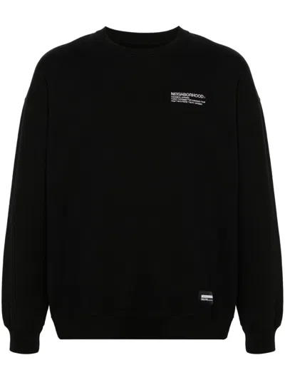 Neighborhood Black Logo-embroidered Cotton Sweatshirt