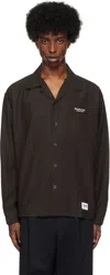 Neighborhood Black Open Collar Ls Shirt In Black