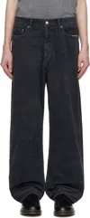 Neighborhood Black Savage Corduroy Dp Wide Trousers In Black